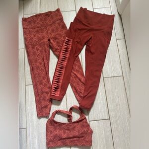 Lot of 3 Athleta items in russet brown